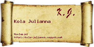 Kola Julianna névjegykártya